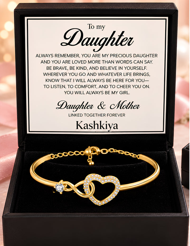 Gold Heart Bracelet – To My Daughter