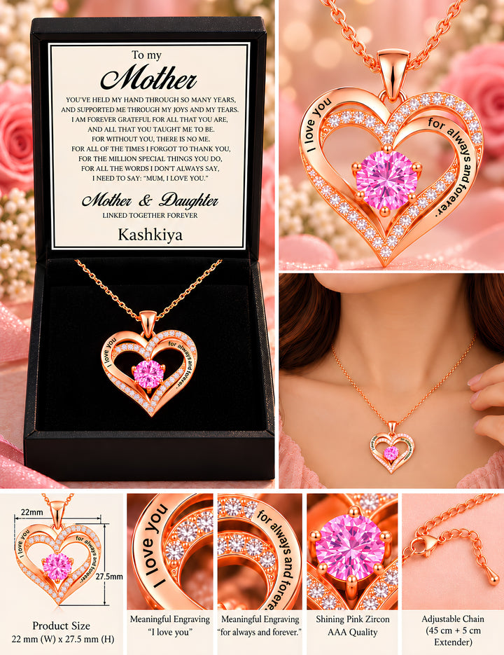 Pink Heart Necklace – To My Mother