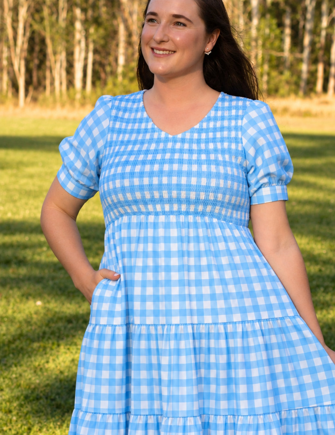 Blueberry Gingham Dress – Mum
