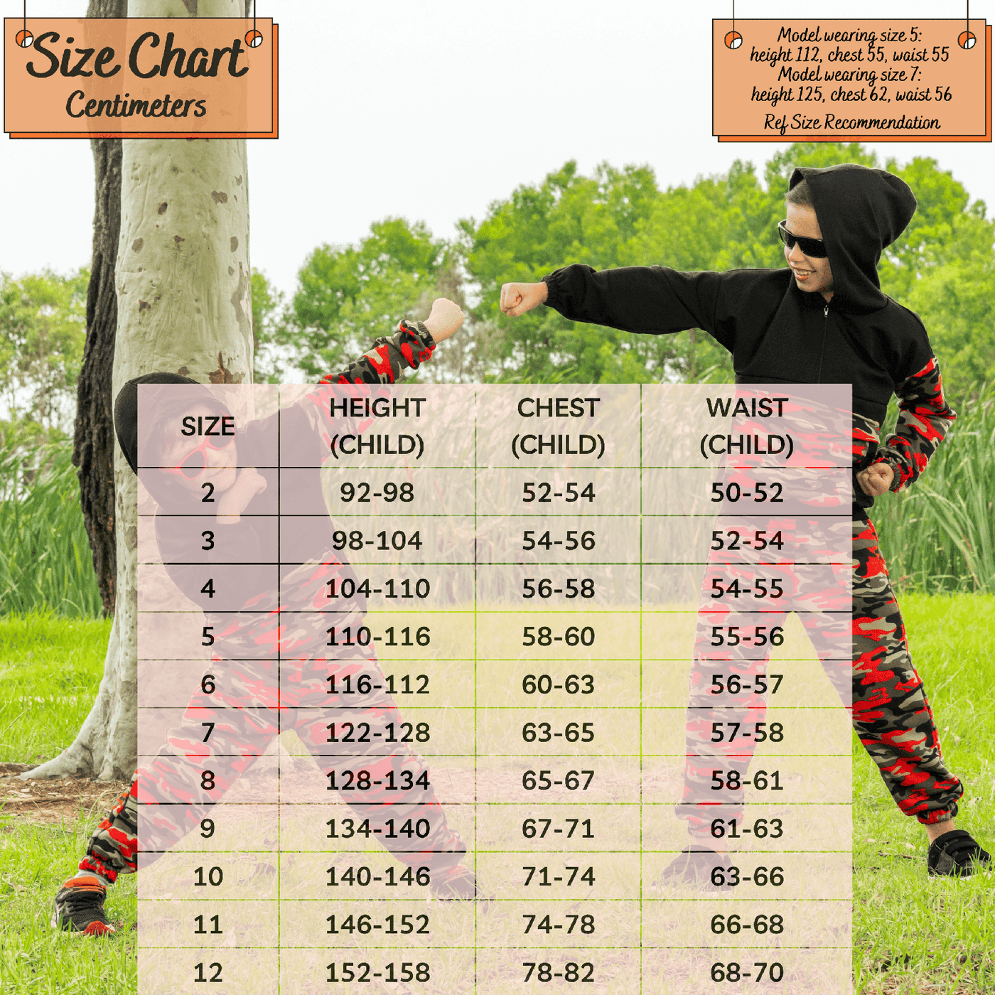 Size chart - Kids Boys Clothing