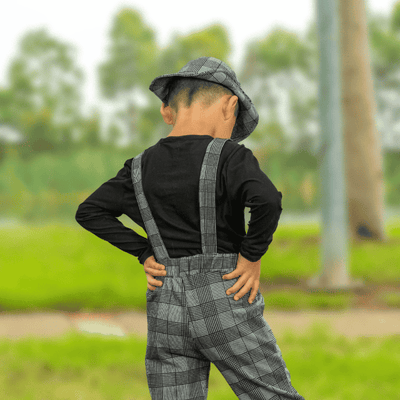 classic check suspenders - kids boys clothing