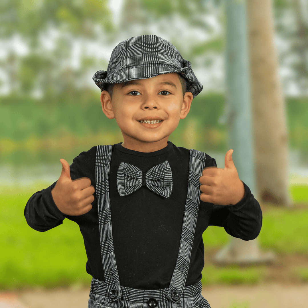 classic check suspenders - kids boys clothing