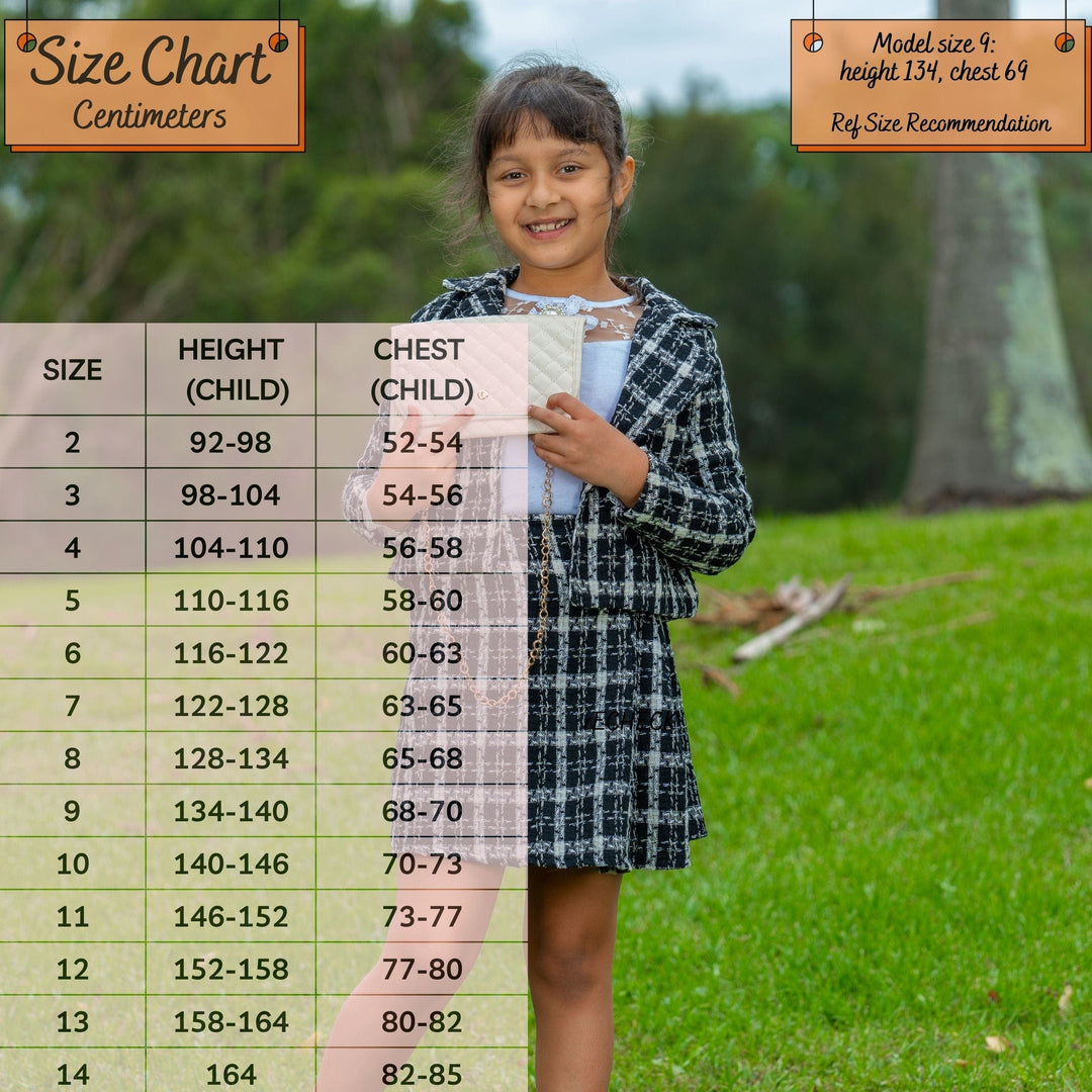 glamour girl coat size chart