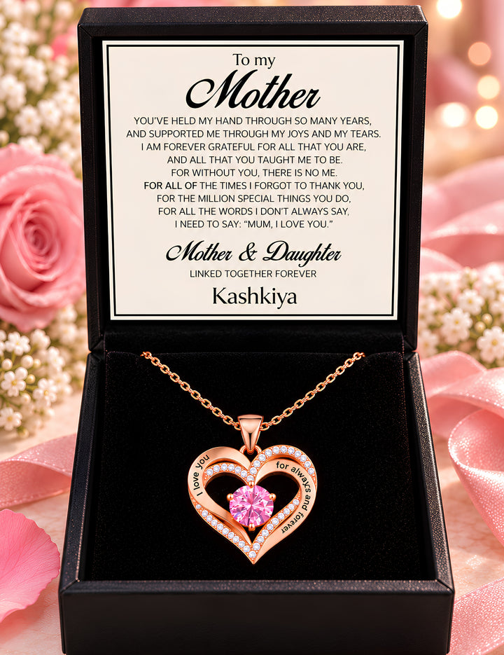 Pink Heart Necklace – To My Mother