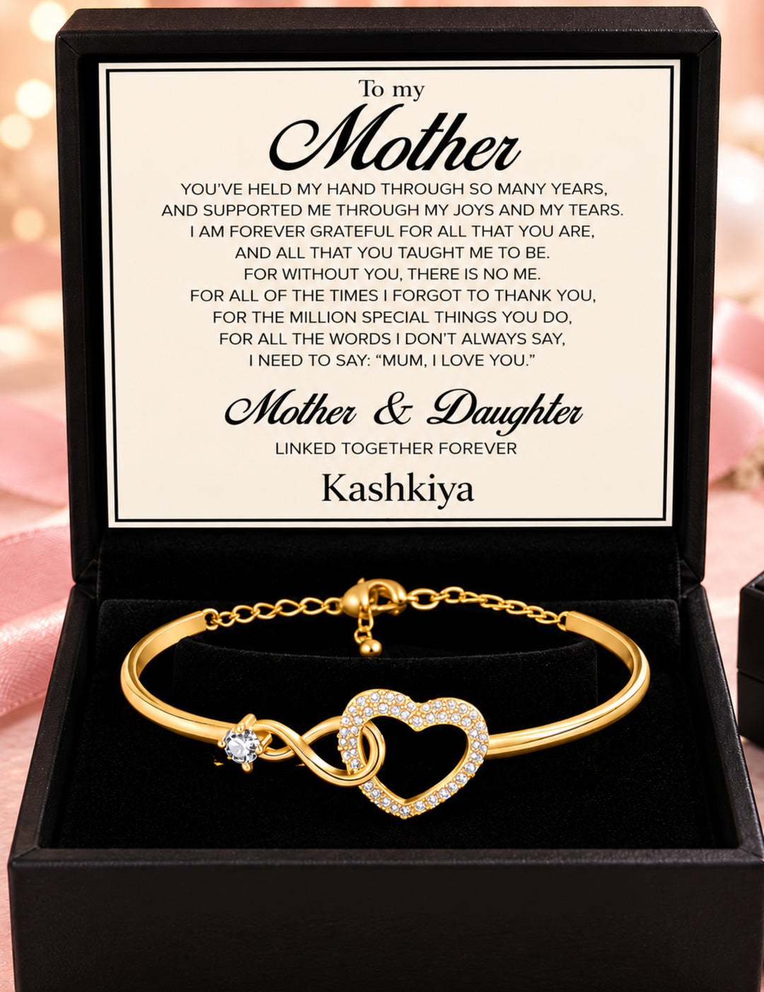 Gold Heart Bracelet – To My Mother