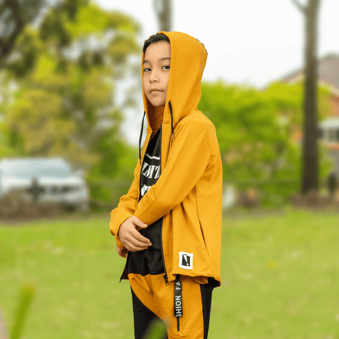 mustard marvel hoodie for boys