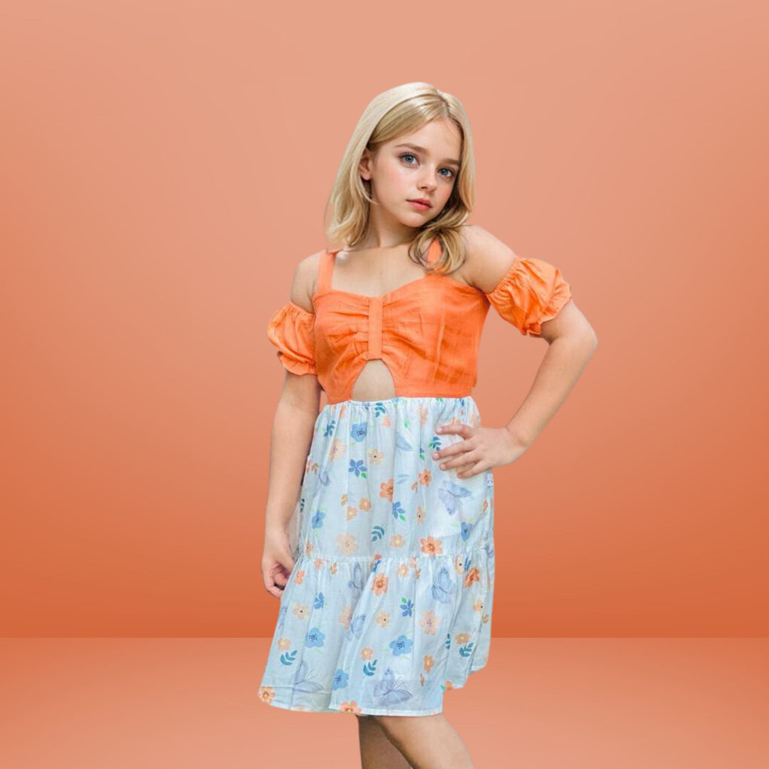 Orange Fabric : Tangy Twirl Kashkiya