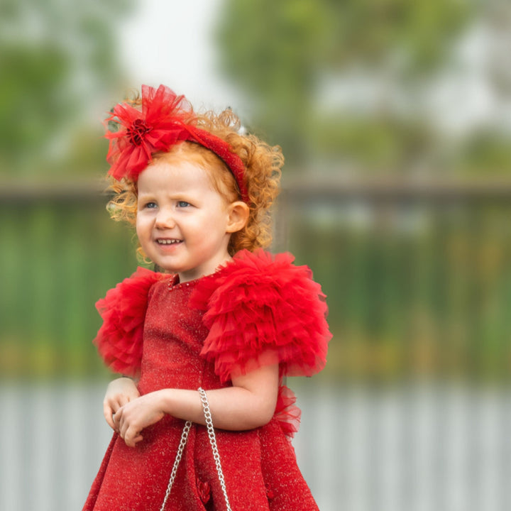 rosy red princess headband