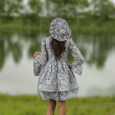 the grey grace designer dress for girls