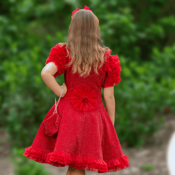 the red rose - christmas dress for girls