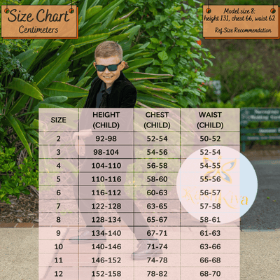 kids boys size chart - the royal prince's coat 